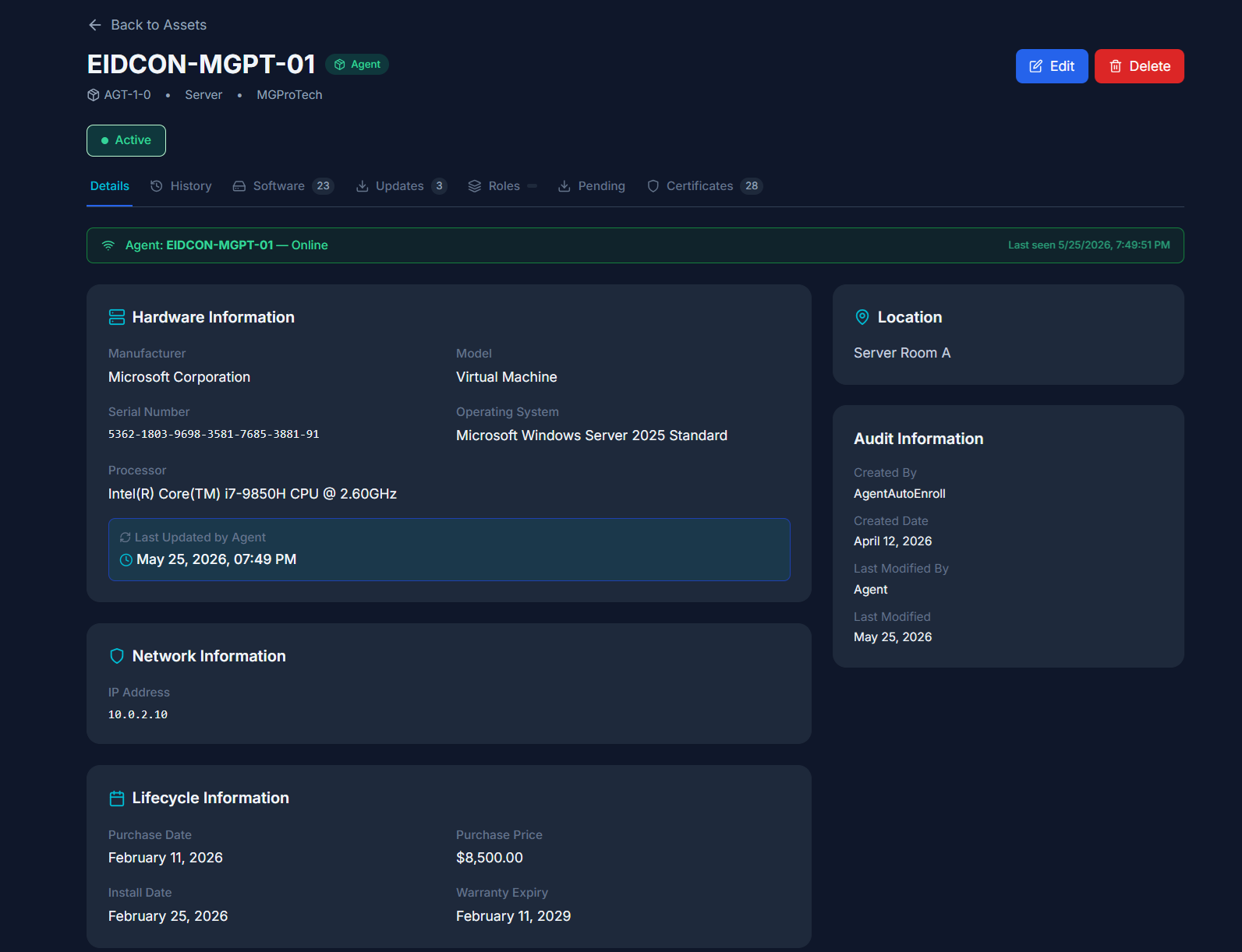 Xentrio Asset Management — full hardware and software inventory with Azure sync